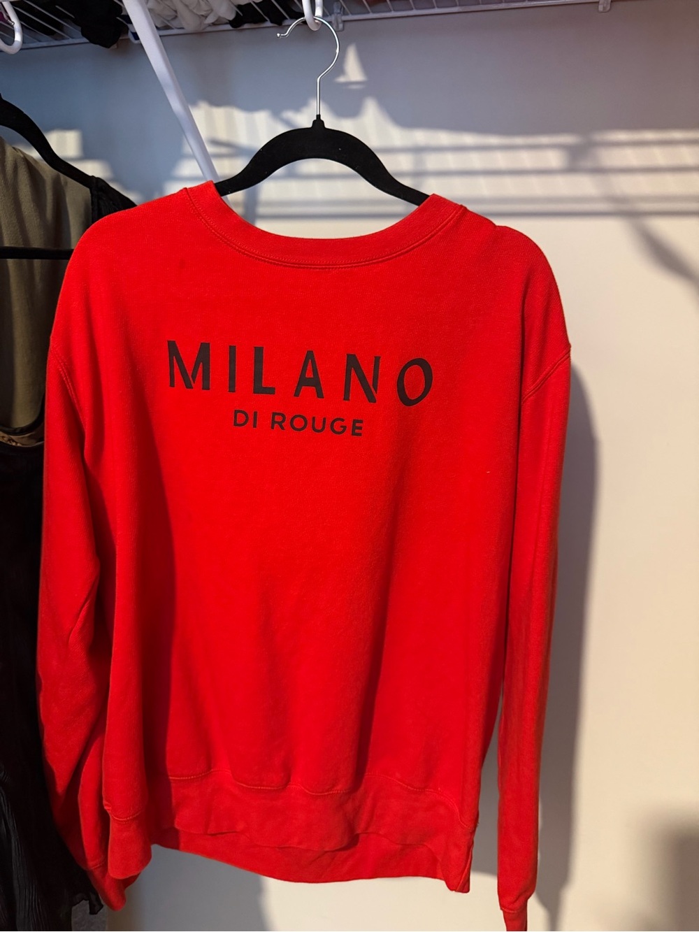 Milano Di Rouge Red Sweatshirt with Black Logo